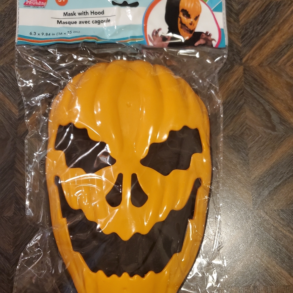 Kids Halloween Mask w/ Hood- New